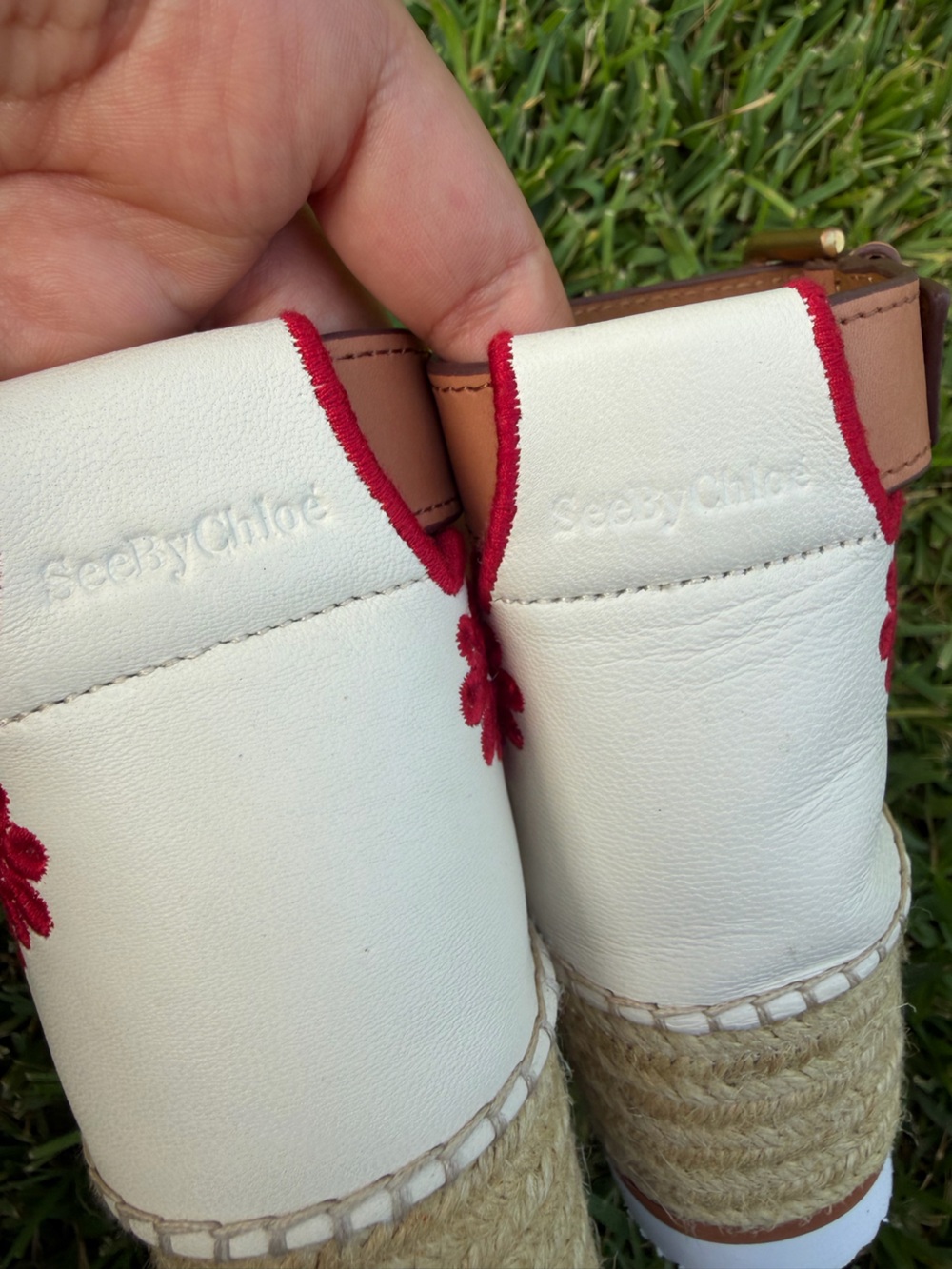 See by Chloé Glyn Floral Embroidered Espadrille Platform Sandals US 7 $395 - Picture 12 of 12